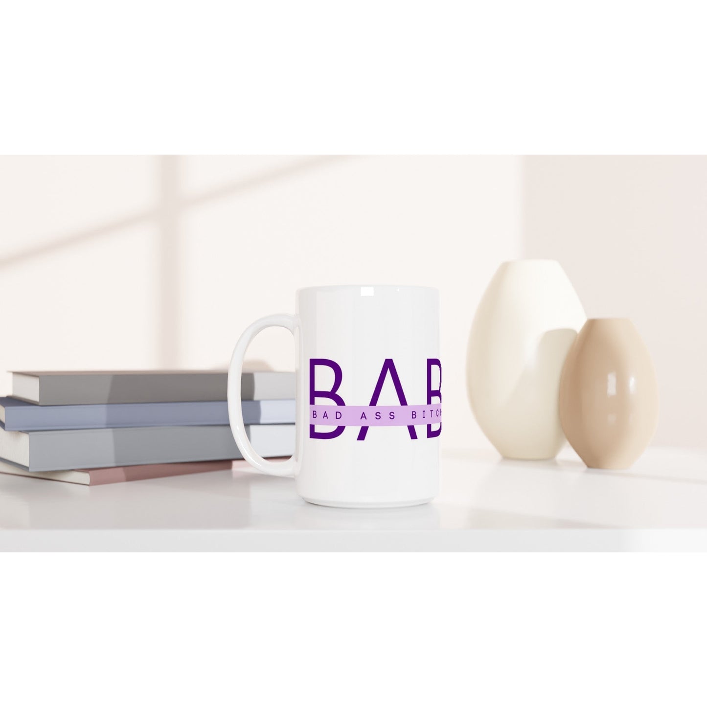 B - A - B Ceramic Large Mug - A Buzz with Words