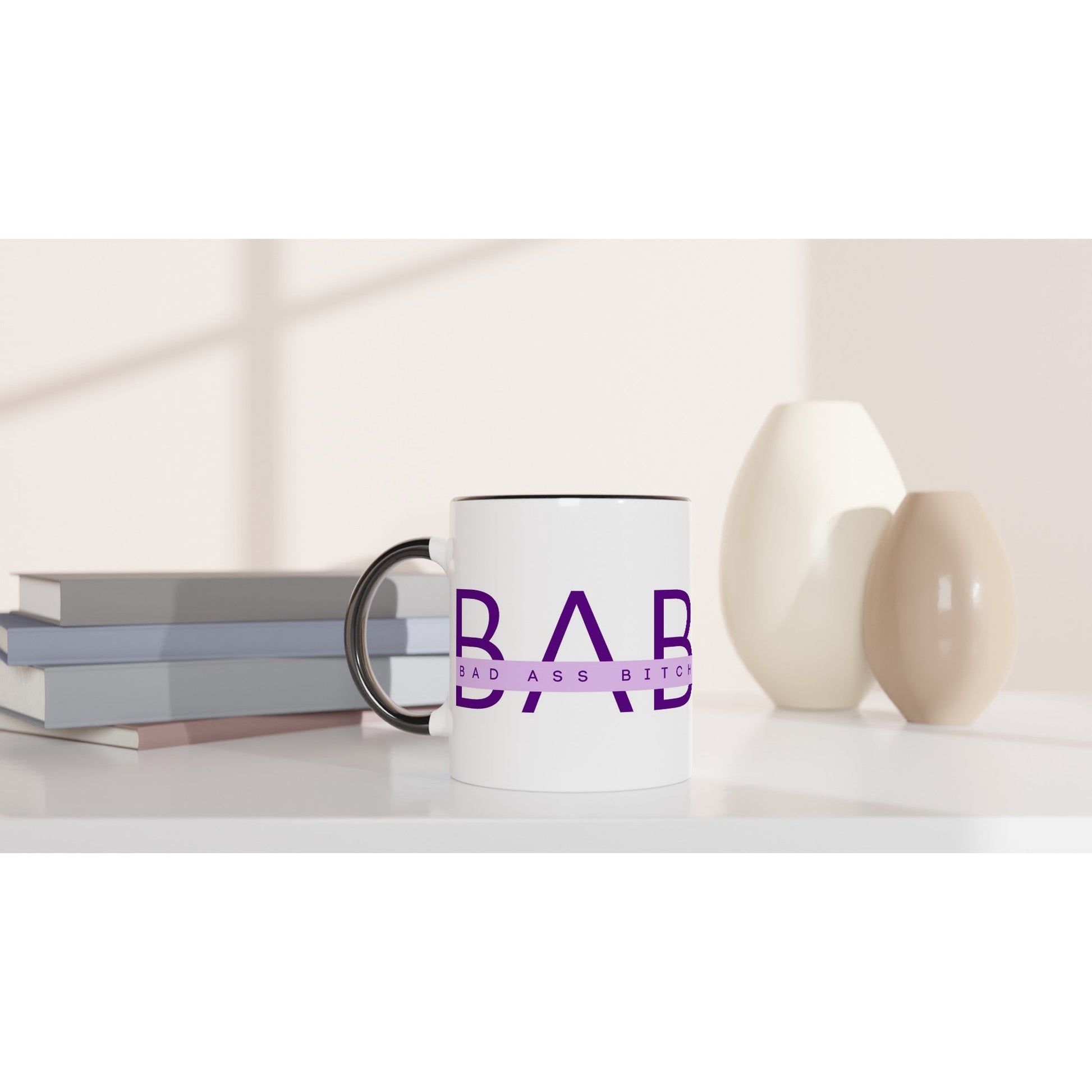 B - A - B Ceramic Mug with Color Inside - A Buzz with Words