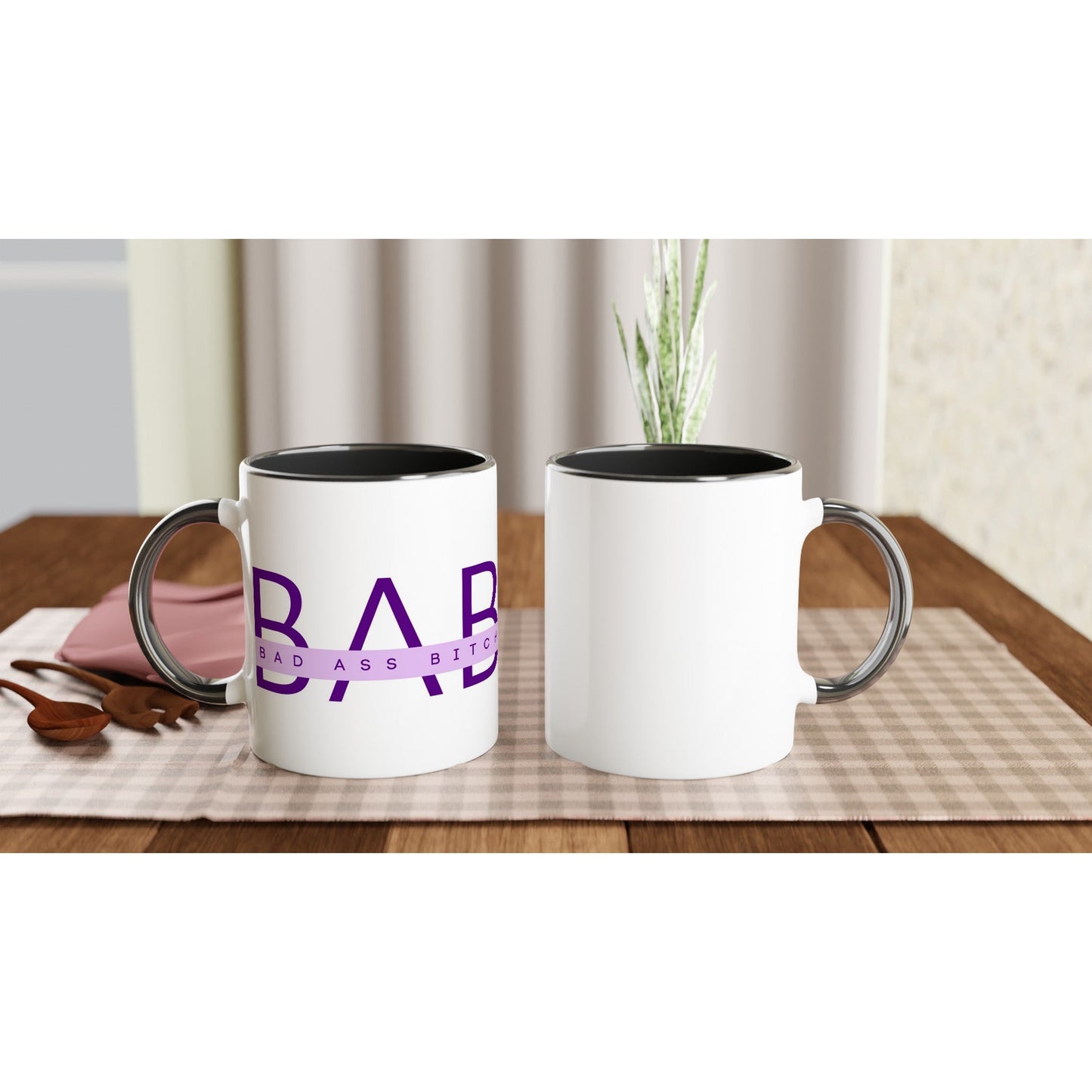 B - A - B Ceramic Mug with Color Inside - A Buzz with Words