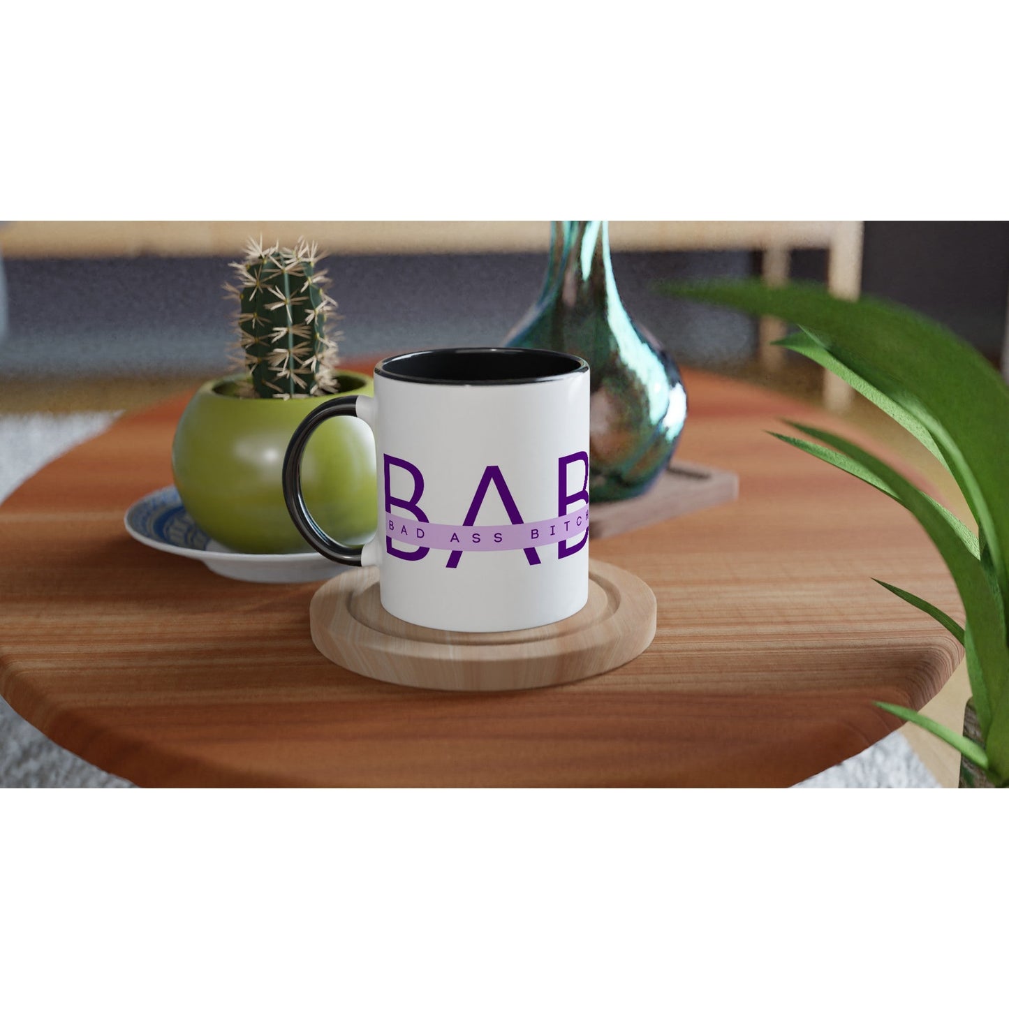 B - A - B Ceramic Mug with Color Inside - A Buzz with Words