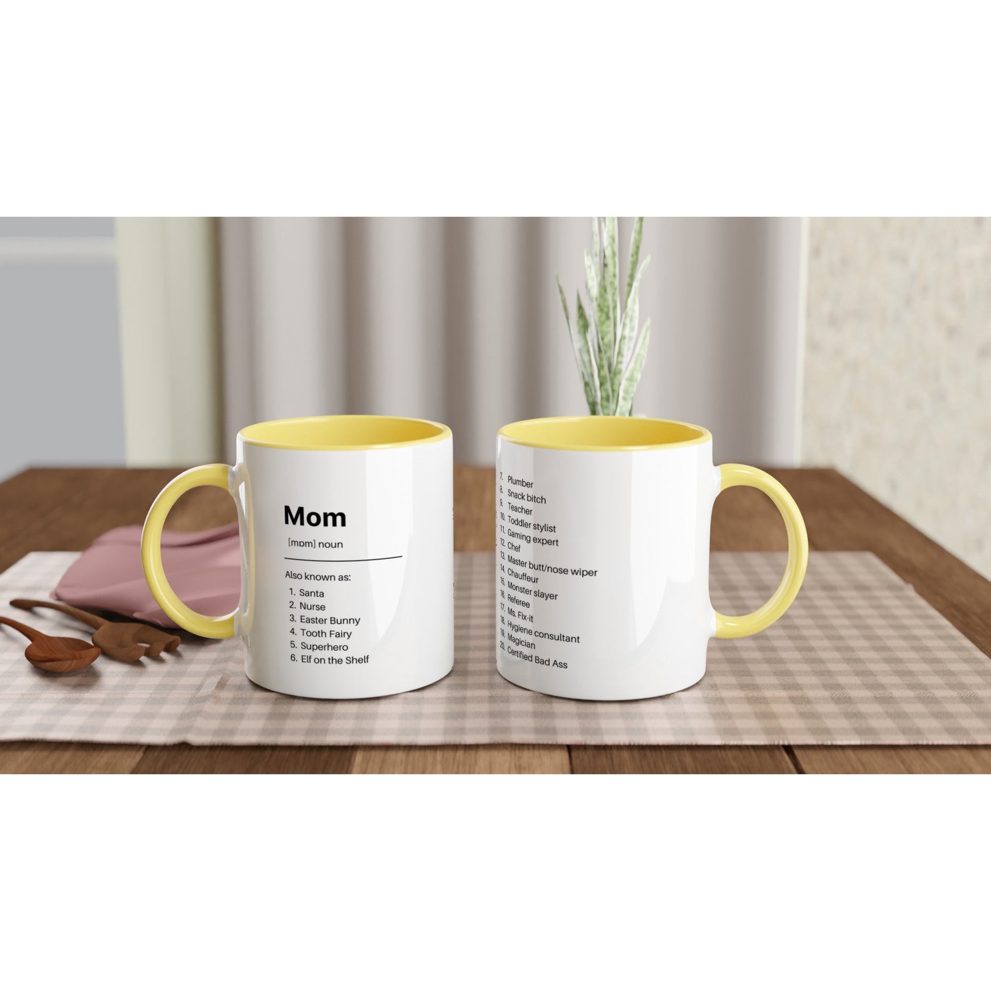 Mom Defined Ceramic Mug with Color Inside - A Buzz with Words