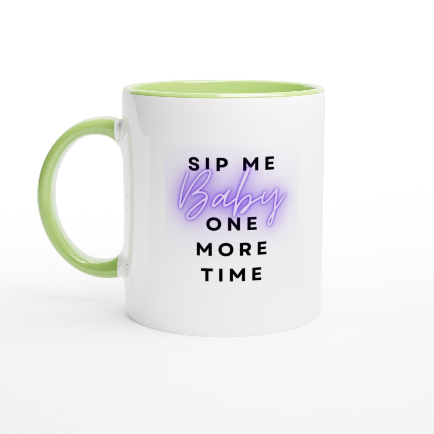 Sip Me Baby One More Time Ceramic Mug with Color Inside - A Buzz with Words