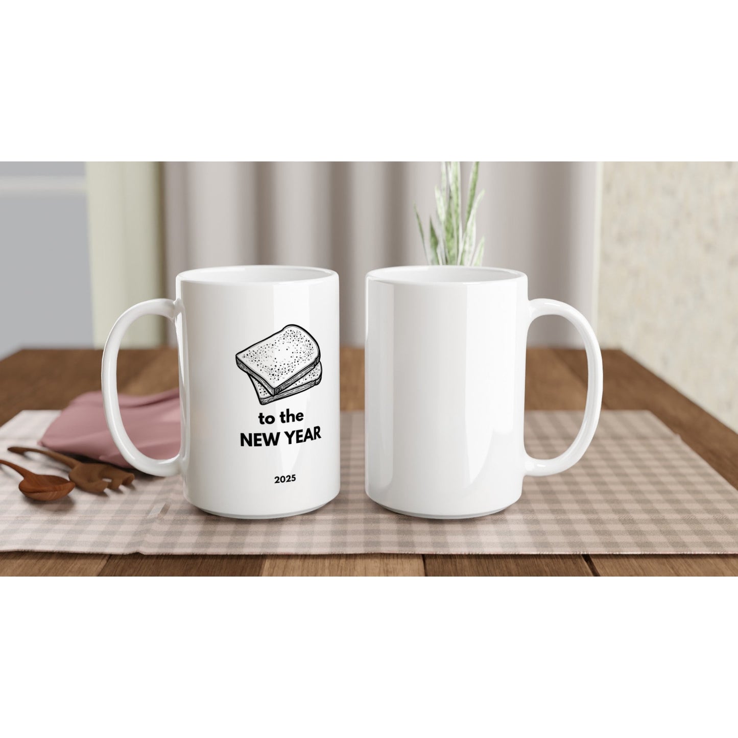 Toast to the New Year Ceramic Mug - A Buzz with Words