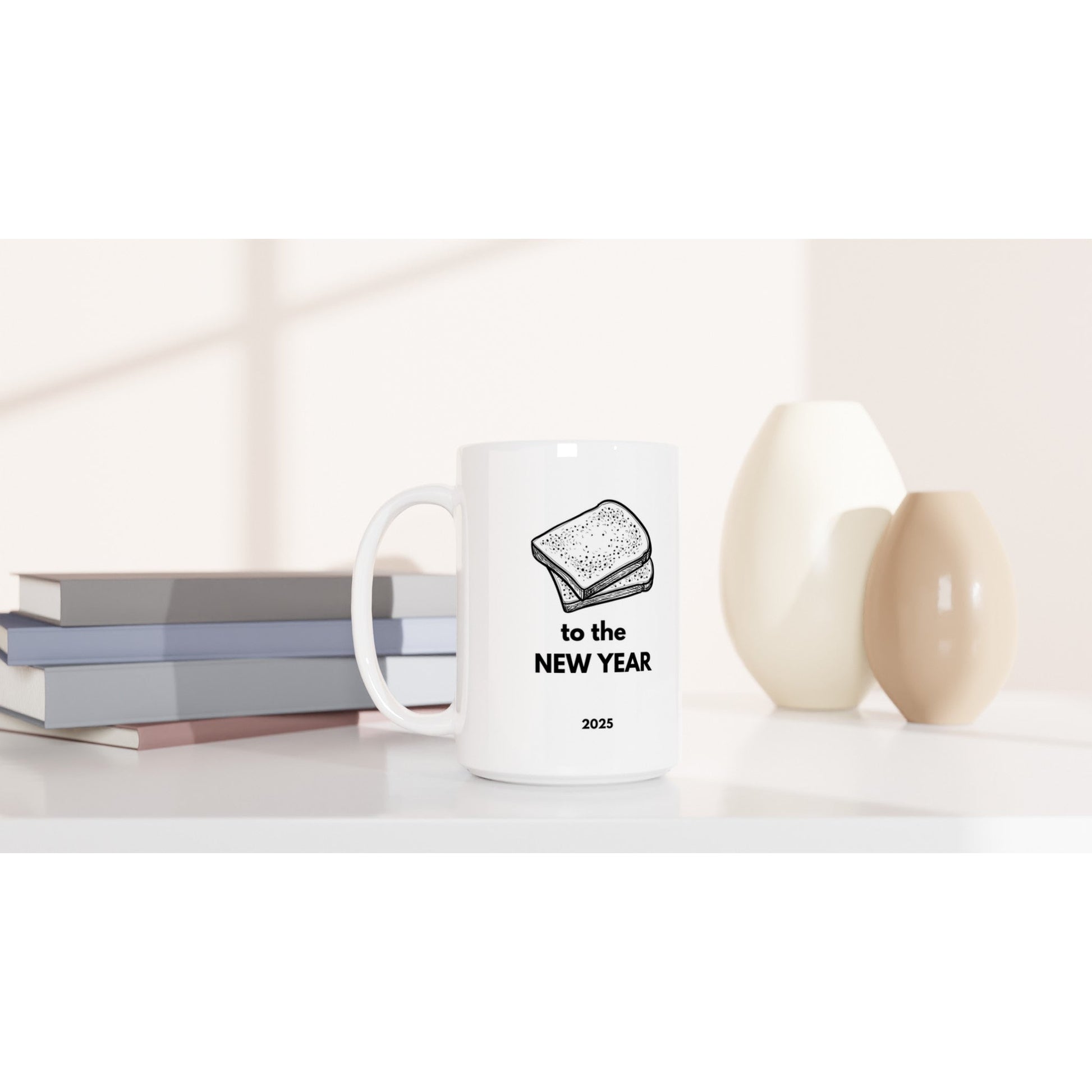 Toast to the New Year Ceramic Mug - A Buzz with Words