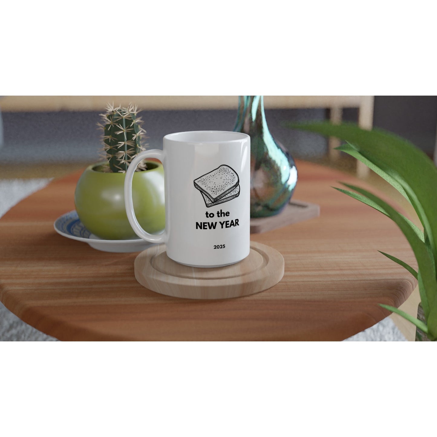 Toast to the New Year Ceramic Mug - A Buzz with Words